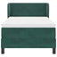 Box spring seng med hovedgærde Mørkegrøn 100 x 200 cm Fløjl