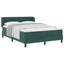 Box spring seng med hovedgærde Mørkegrøn 160 x 200 cm Fløjl