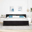 Box spring seng med hovedgærde Sort 200 x 200 cm Fløjl
