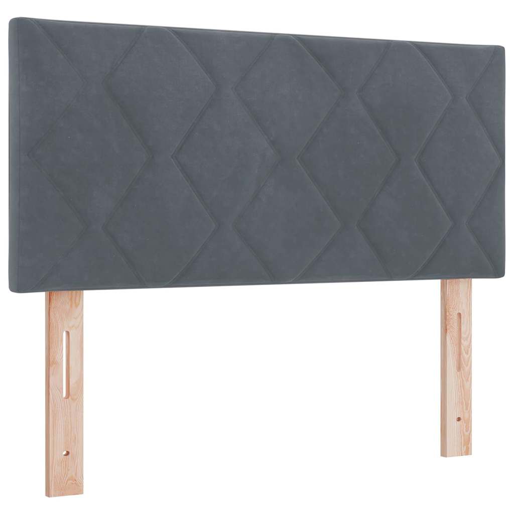 Box spring seng med hovedgærde Mørkegrå 100 x 200 cm Fløjl