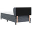 Box spring seng med hovedgærde Mørkegrå 100 x 200 cm Fløjl