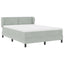 Box spring seng med hovedgærde Lysegrå 160 x 200 cm Fløjl