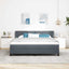Box spring seng med hovedgærde Mørkegrå 180 x 200 cm Fløjl