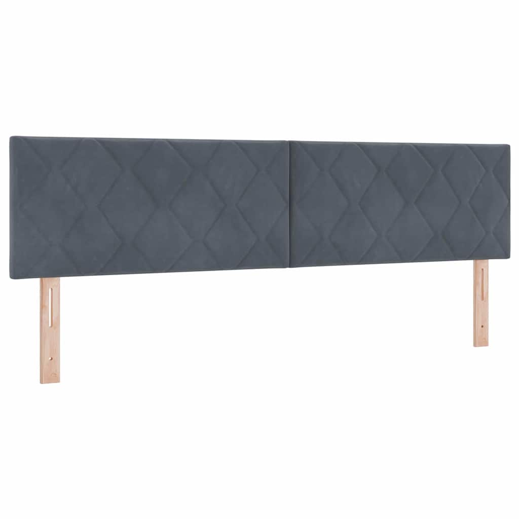 Box spring seng med hovedgærde Mørkegrå 180 x 200 cm Fløjl