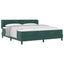 Box spring seng med hovedgærde Mørkegrøn 180 x 200 cm Fløjl