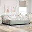 Box spring seng med hovedgærde Lysegrå 200 x 200 cm Fløjl