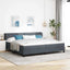 Box spring seng med hovedgærde Mørkegrå 200 x 200 cm Fløjl