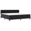 Box spring seng med hovedgærde Sort 200 x 200 cm Fløjl