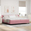 Box spring seng med hovedgærde Lyserød 200 x 200 cm Fløjl
