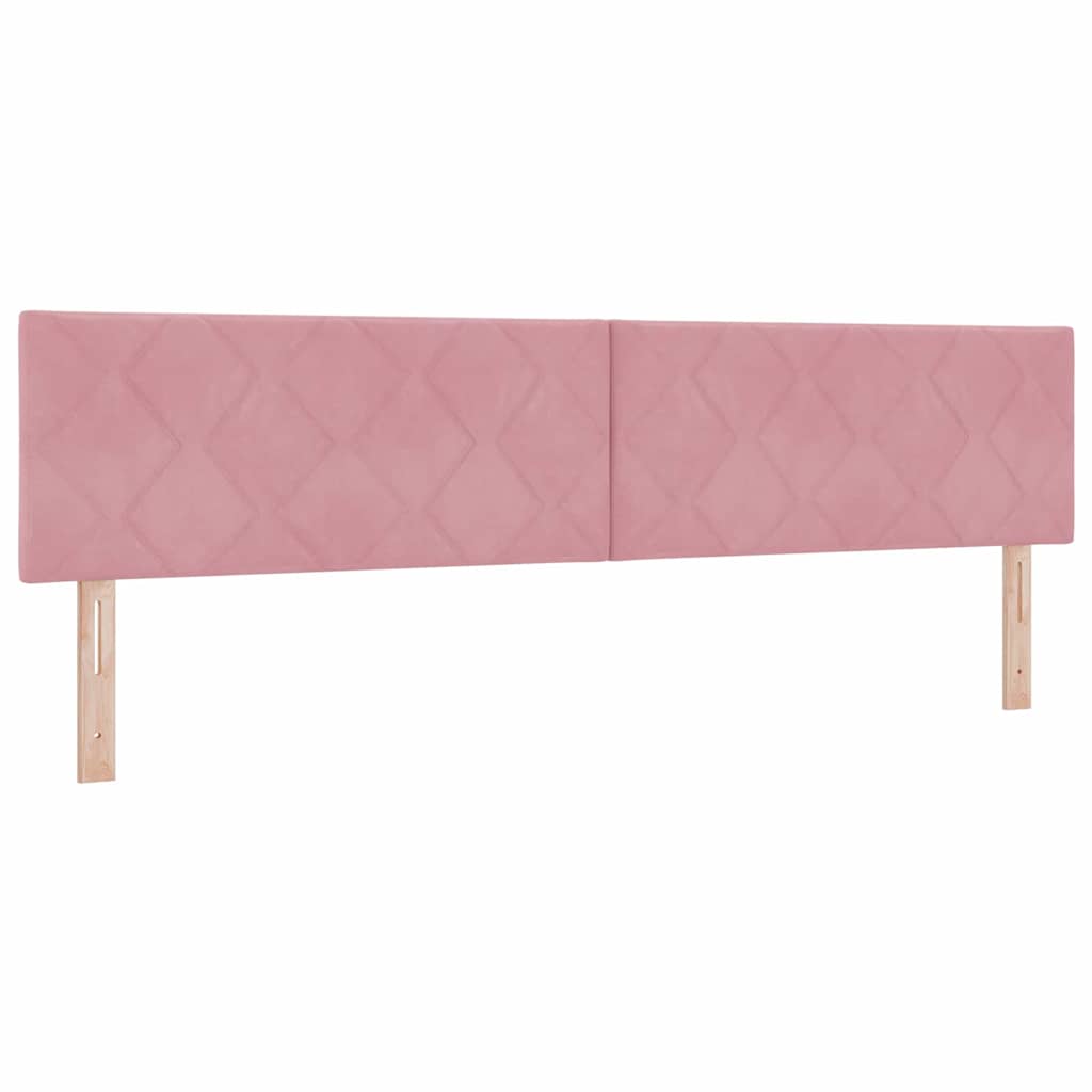 Box spring seng med hovedgærde Lyserød 200 x 200 cm Fløjl