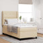 Box spring seng med hovedgærde Creme 80 x 200 cm Stof