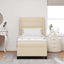 Box spring seng med hovedgærde Creme 80 x 200 cm Stof