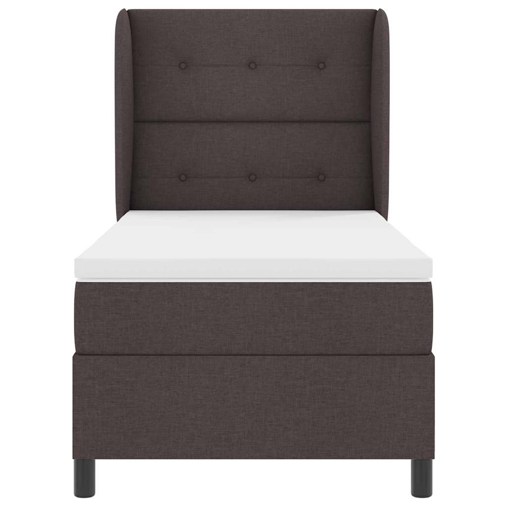 Box spring seng med hovedgærde Mørkebrun 100 x 200 cm Stof
