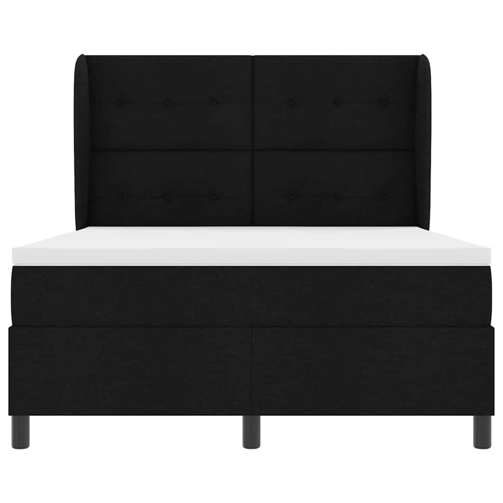 Box spring seng med hovedgærde Sort 140 x 200 cm Stof