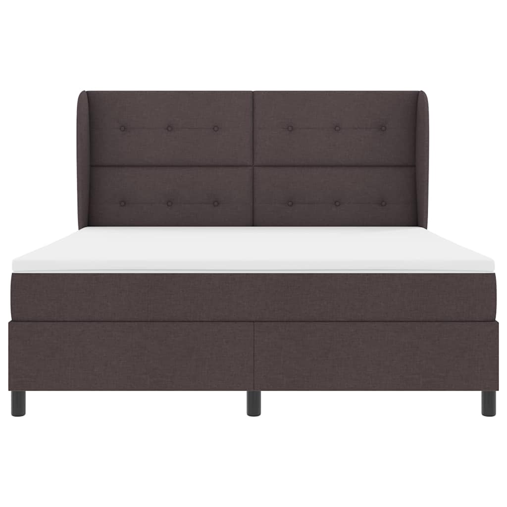 Box spring seng med hovedgærde Mørkebrun 180 x 200 cm Stof