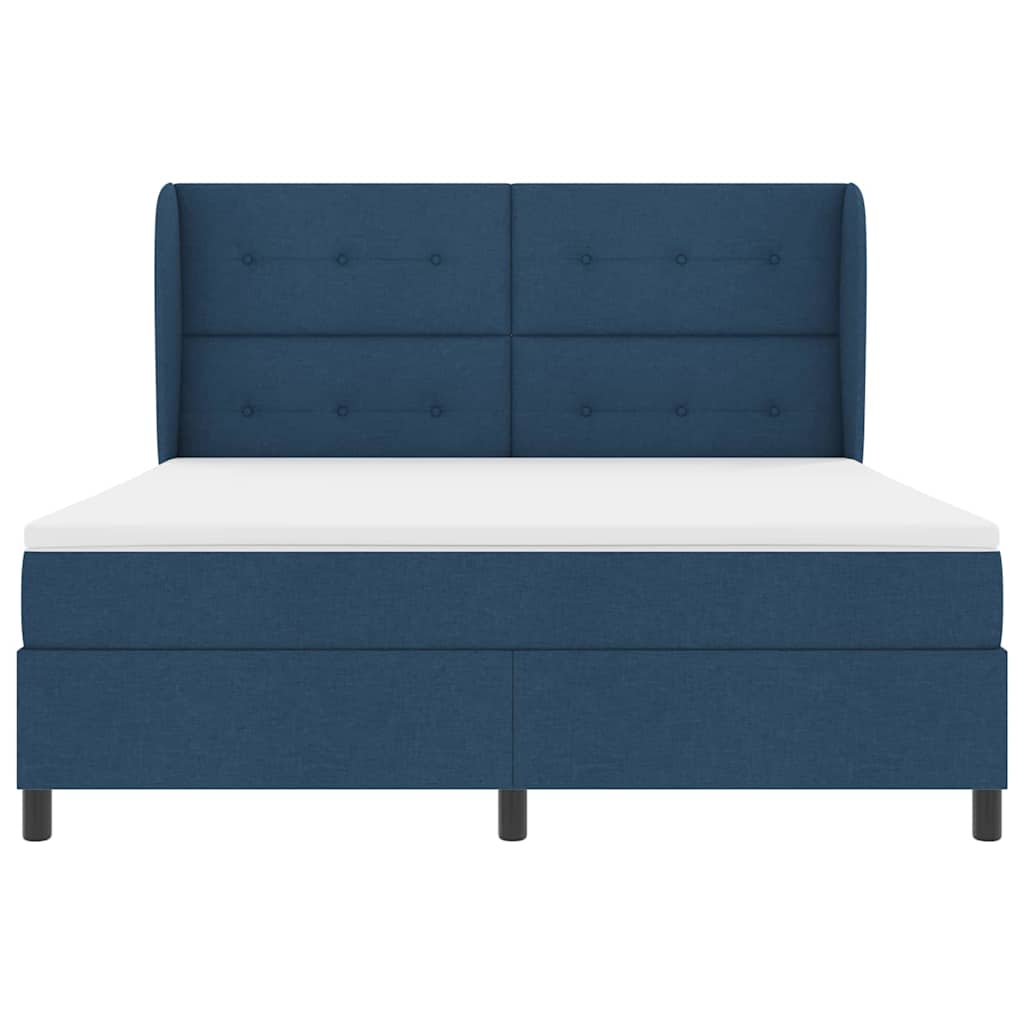 Box spring seng med hovedgærde Blå 180 x 200 cm Stof