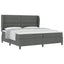 Box spring seng med hovedgærde Mørkegrå 200 x 200 cm Stof