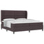 Box spring seng med hovedgærde Mørkebrun 200 x 200 cm Stof