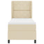 Box spring seng med pude med hovedgærde Creme 80 x 200 cm Stof