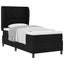Box spring seng med hovedgærde Sort 90 x 190 cm Stof