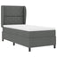Box spring seng med hovedgærde Mørkegrå 100 x 200 cm Stof