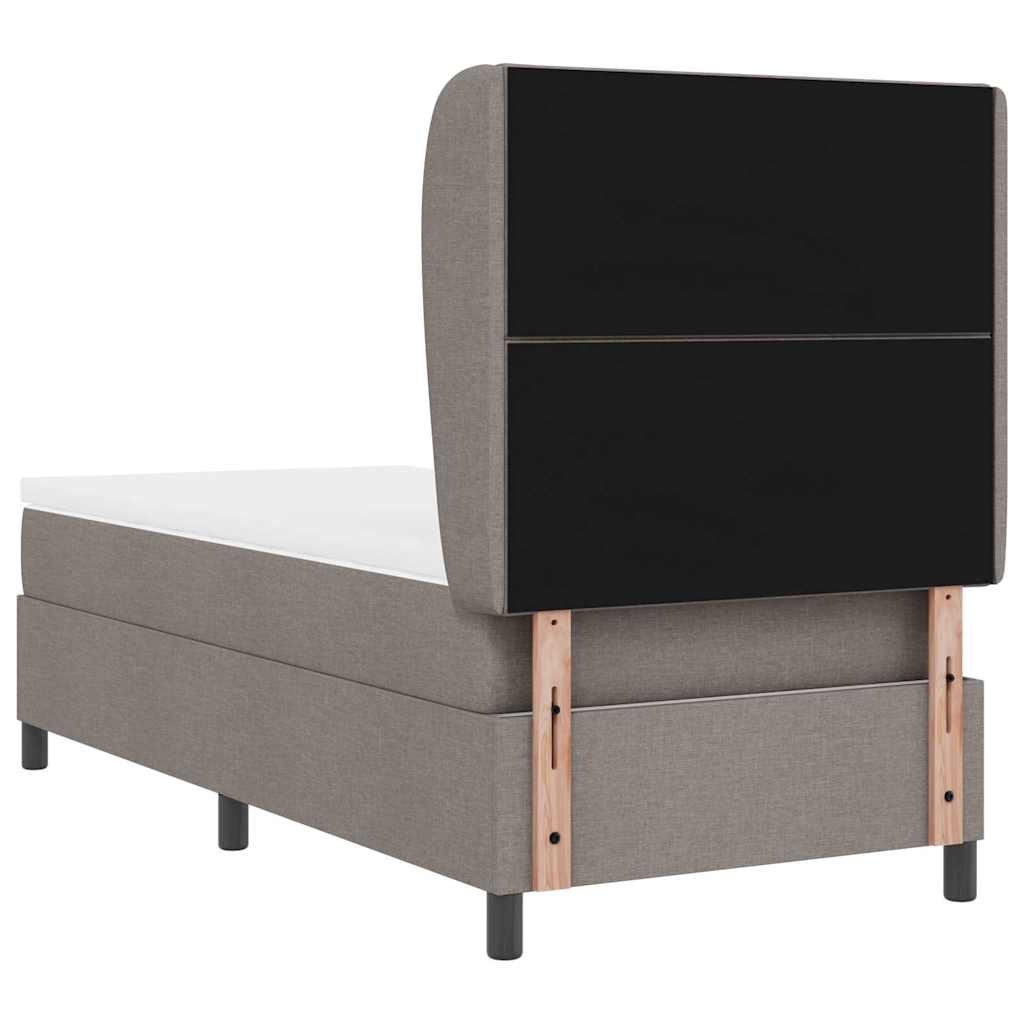Box spring seng med hovedgærde Gråbrun 100 x 200 cm Stof
