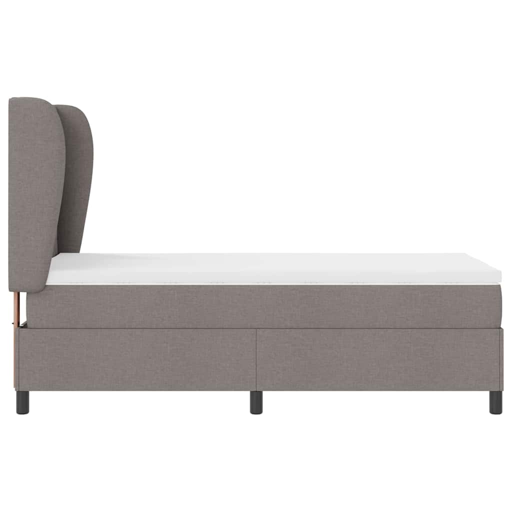 Box spring seng med hovedgærde Gråbrun 100 x 200 cm Stof