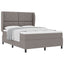 Box spring seng med hovedgærde Gråbrun 140 x 190 cm Stof