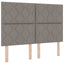 Box spring seng med hovedgærde Gråbrun 140 x 190 cm Stof
