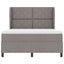 Box spring seng med hovedgærde Gråbrun 140 x 190 cm Stof