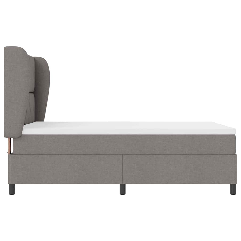 Box spring seng med hovedgærde Gråbrun 140 x 190 cm Stof