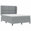 Box spring seng med hovedgærde Lysegrå 140 x 200 cm Stof