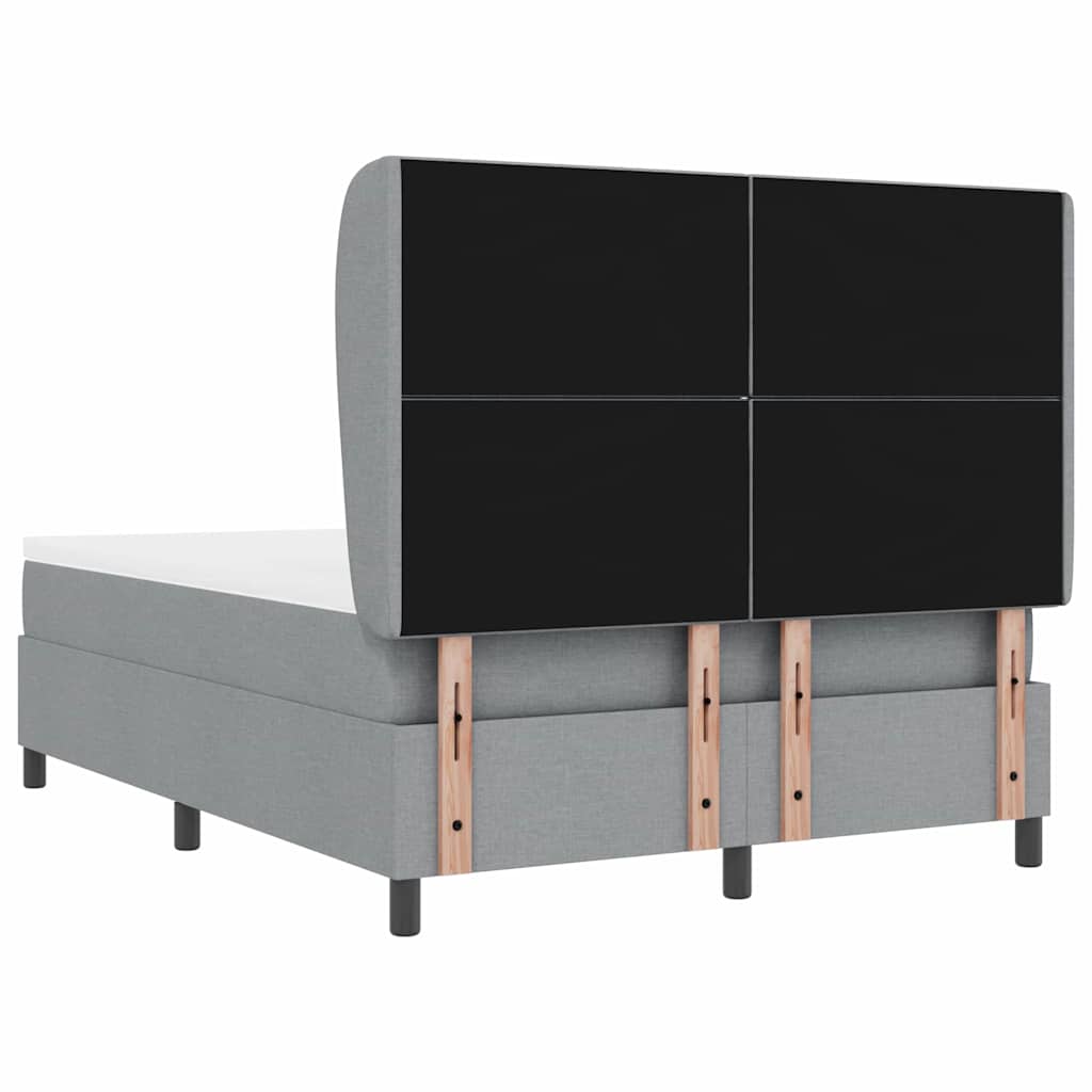 Box spring seng med hovedgærde Lysegrå 140 x 200 cm Stof