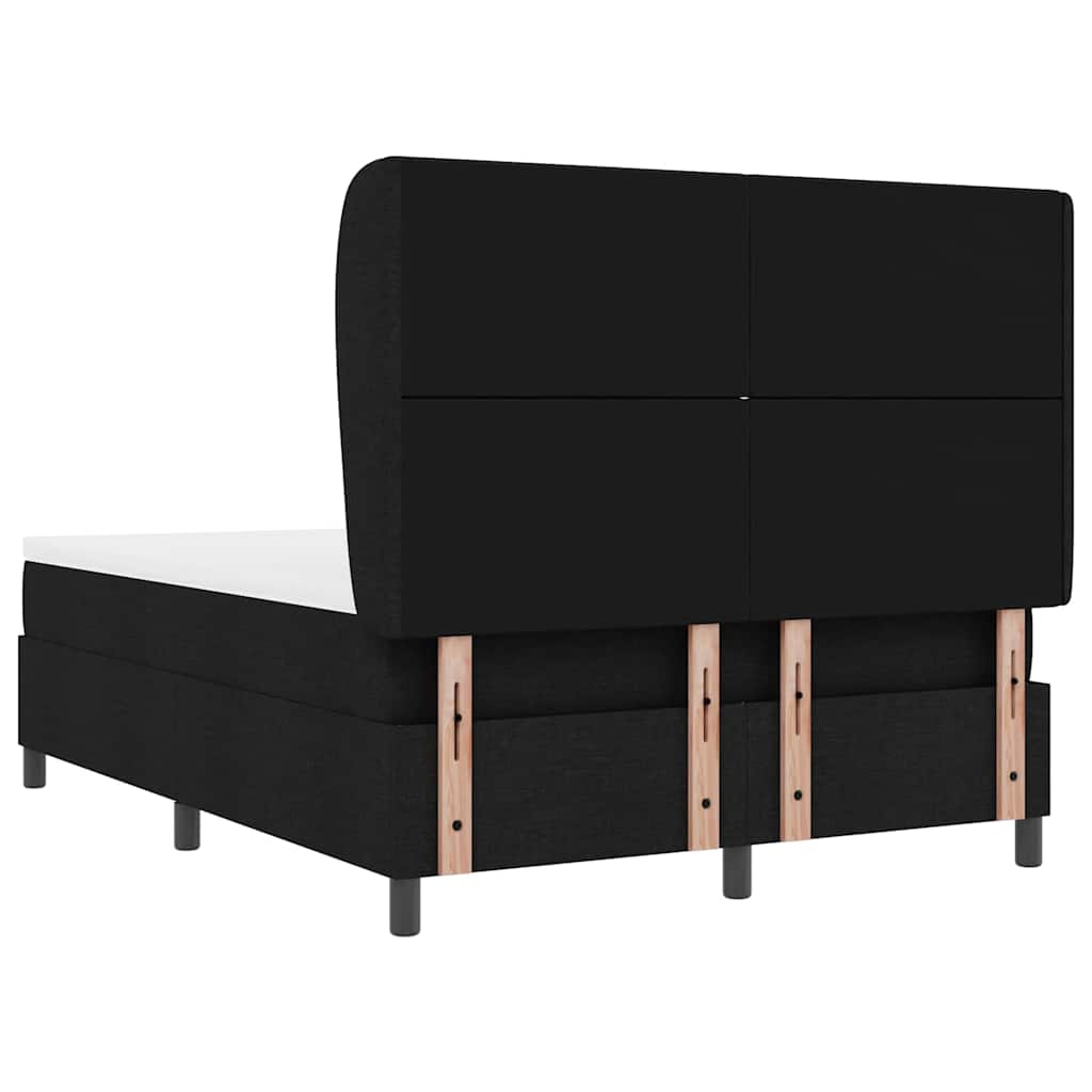 Box spring seng med hovedgærde Sort 140 x 200 cm Stof