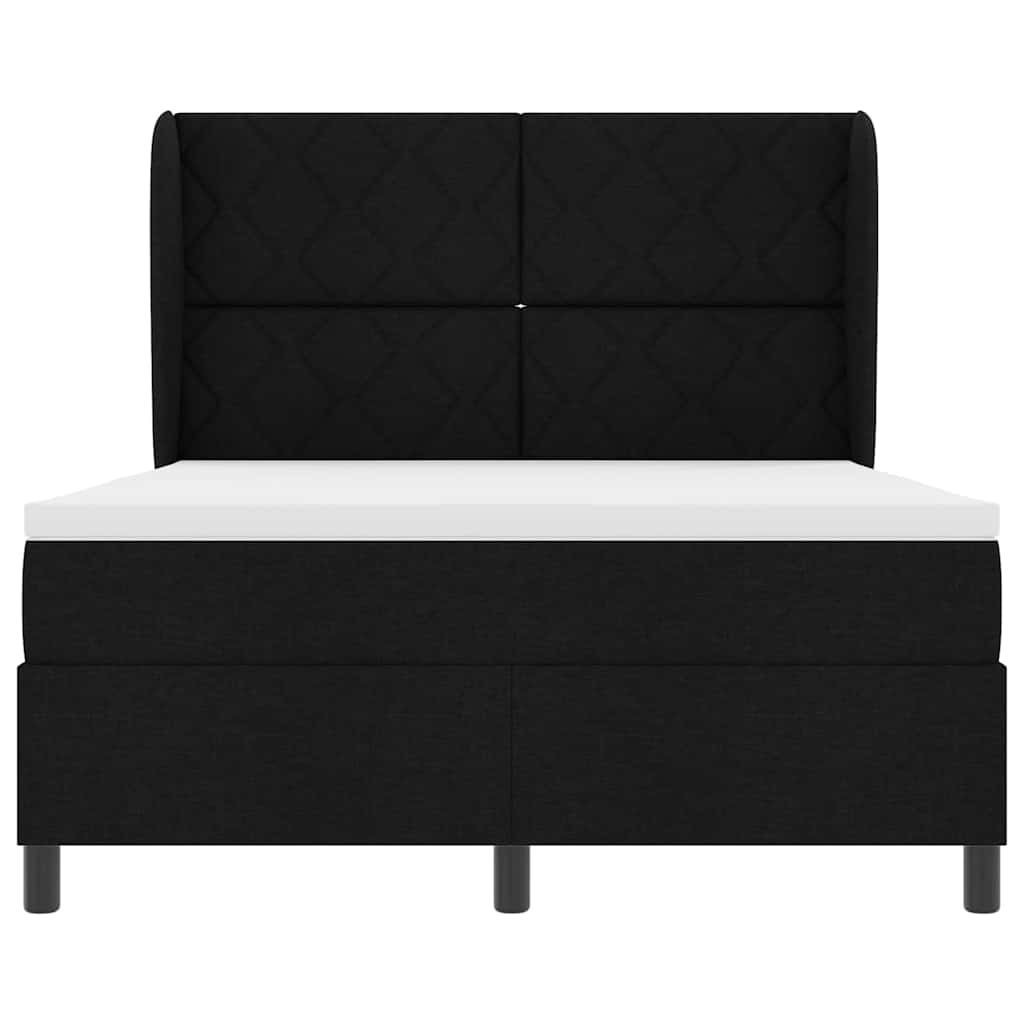 Box spring seng med hovedgærde Sort 140 x 200 cm Stof