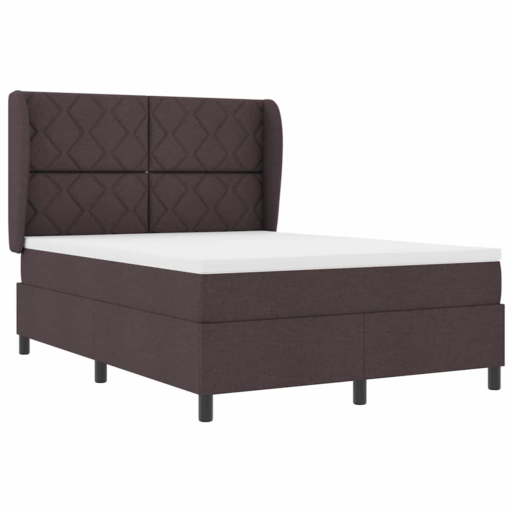 Box spring seng med hovedgærde Mørkebrun 140 x 200 cm Stof