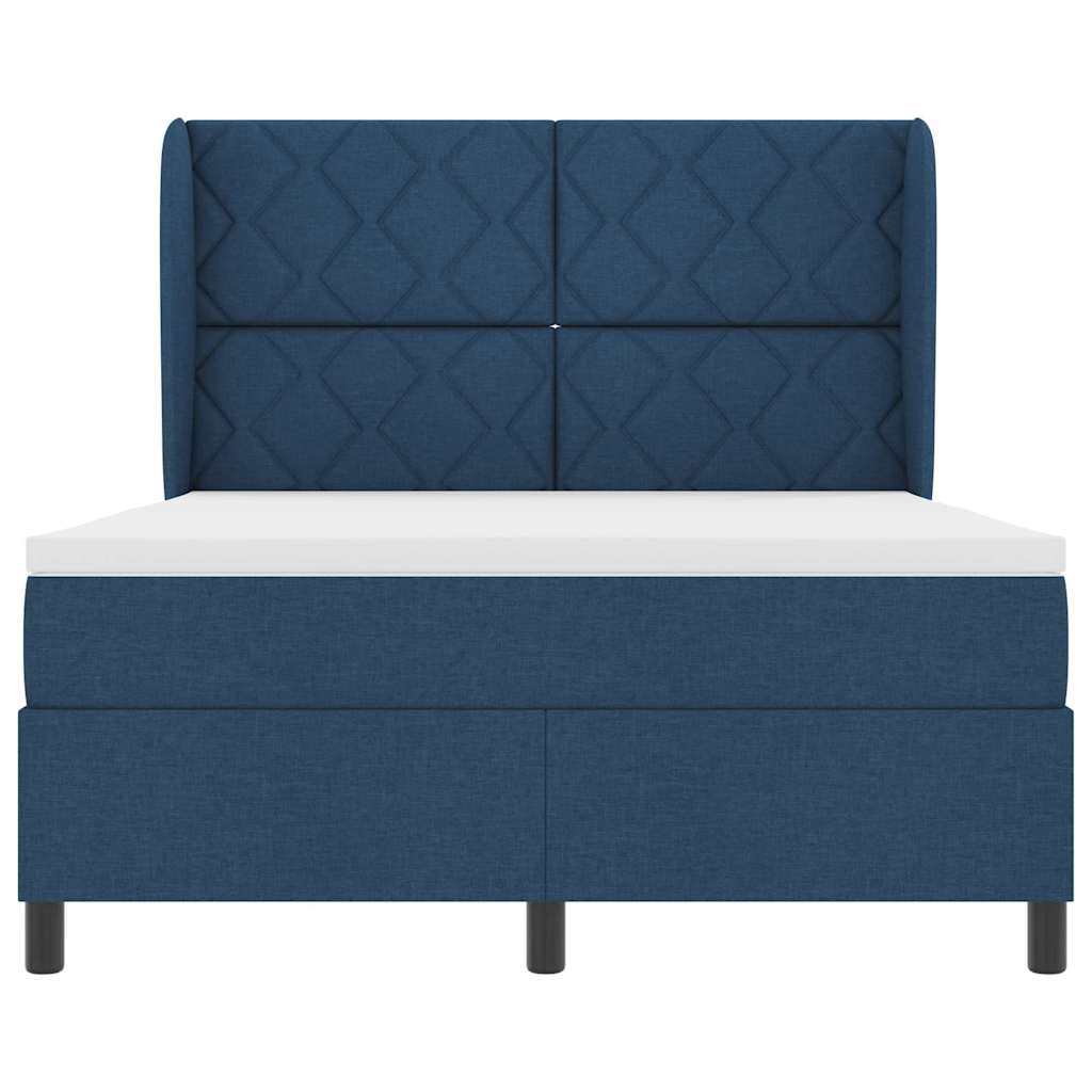 Box spring seng med hovedgærde Blå 140 x 200 cm Stof