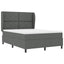 Box spring seng med hovedgærde Mørkegrå 160 x 200 cm Stof