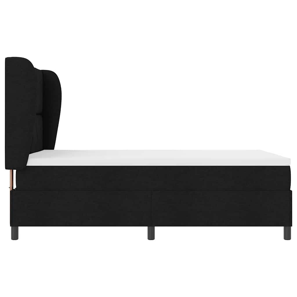 Box spring seng med hovedgærde Sort 160 x 200 cm Stof