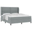 Box spring seng med hovedgærde Lysegrå 180 x 200 cm Stof