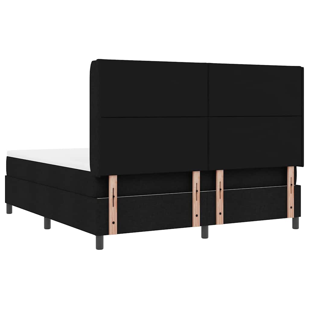 Box spring seng med hovedgærde Sort 180 x 200 cm Stof