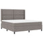 Box spring seng med hovedgærde Gråbrun 180 x 200 cm Stof