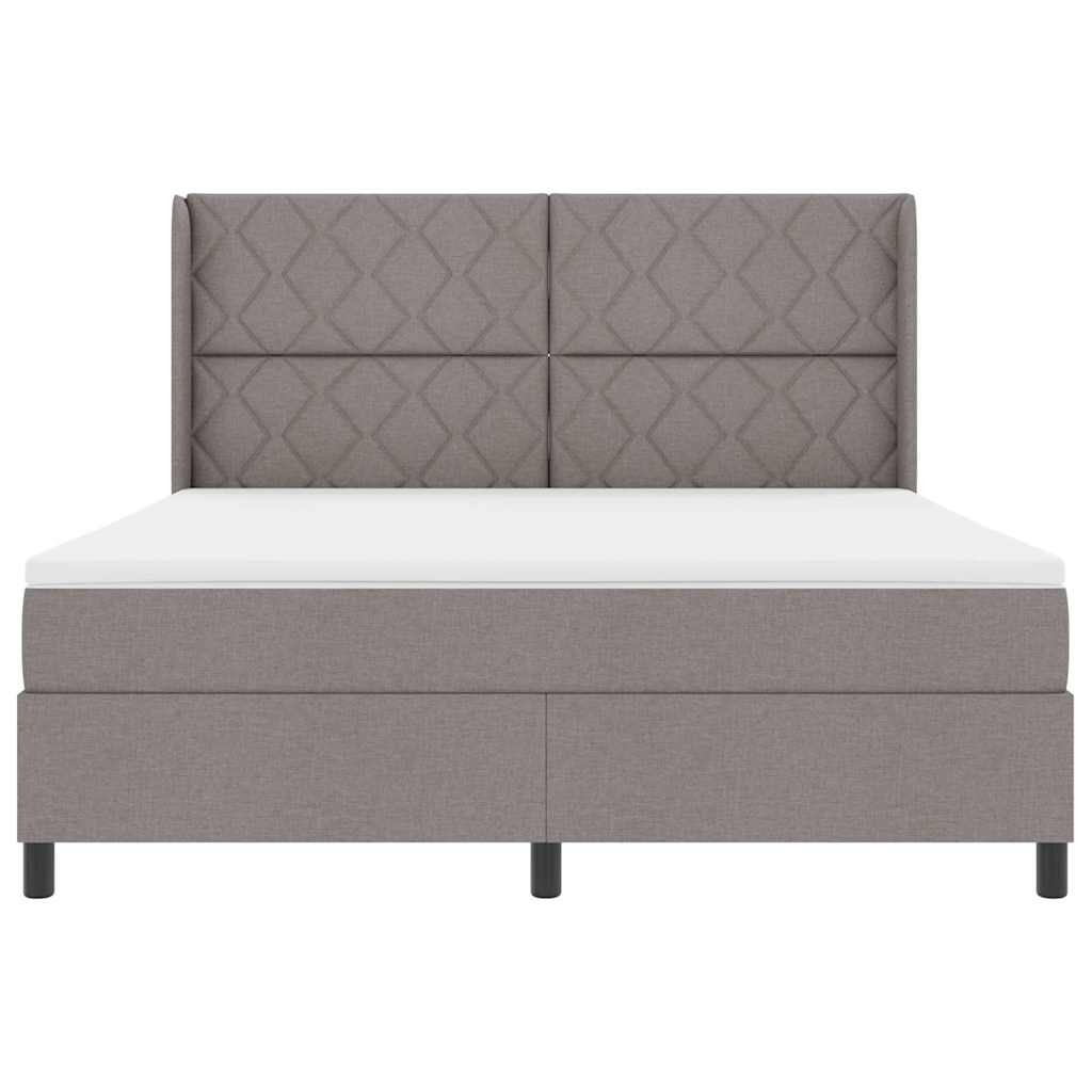 Box spring seng med hovedgærde Gråbrun 180 x 200 cm Stof