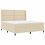 Box spring seng med hovedgærde Creme 180 x 200 cm Stof