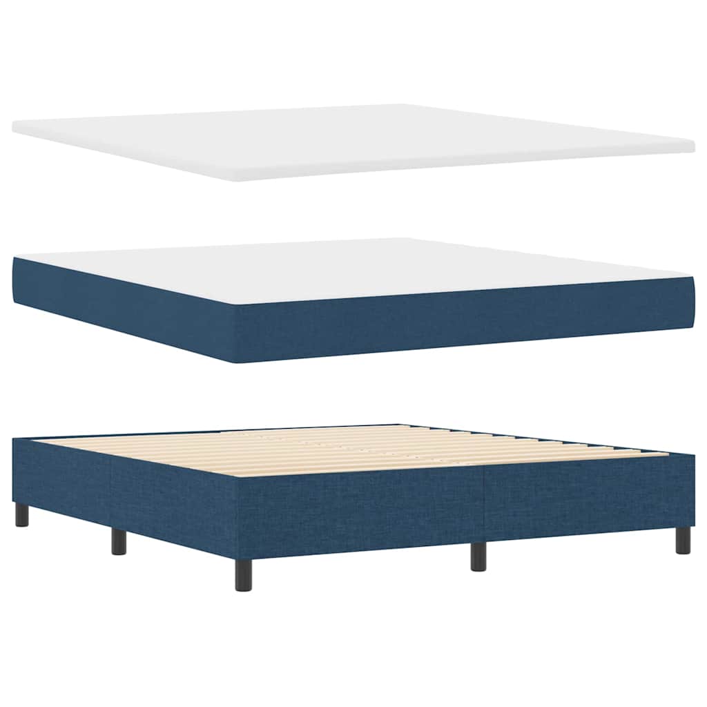 Box spring seng med hovedgærde Blå 180 x 200 cm Stof