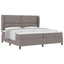 Box spring seng med hovedgærde Gråbrun 200 x 200 cm Stof