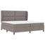 Box spring seng med hovedgærde Gråbrun 200 x 200 cm Stof