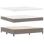 Box spring seng med hovedgærde Gråbrun 200 x 200 cm Stof