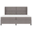 Box spring seng med hovedgærde Gråbrun 200 x 200 cm Stof