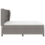 Box spring seng med hovedgærde Gråbrun 200 x 200 cm Stof